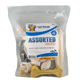123 Treats Premium Assorted Dog Chews - 2 Pounds Bag| Delicious Natural Chews for Dogs - Mix Dog Snacks from