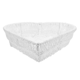 ULTECHNOVO Heart Shaped Paper Rope Serving Basket Stylish Rattan Storage for Fruits Vegetables and Bread for Bedroom Kitchen and Table Organization for Celebrations and Special Occasions
