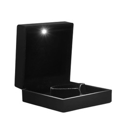 Cyrank Bracelet Box with LED Light, Luxury LED Light Bracelet Gift Box Velvet Jewelry Bangle Box Light up Necklace Box Wedding Jewelry Display Case for Engagement, Birthday and Anniversary
