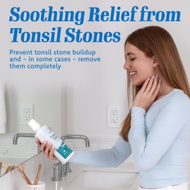 Everest Tonsil Stone Mouthwash, Natural Alcohol Free Oral Rinse for Bad Breath & Dry Mouth Relief, Spearmint, 17 fl oz