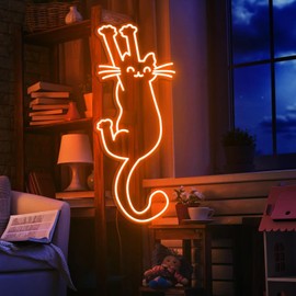 Paw up cat Neon Sign Cat Neon Sign Cat Neon Sign Cute Neon Sign Kitten LED Neon Light Sign Custom Neon Sign Cat Lovers Gift Cat Holding Sign
