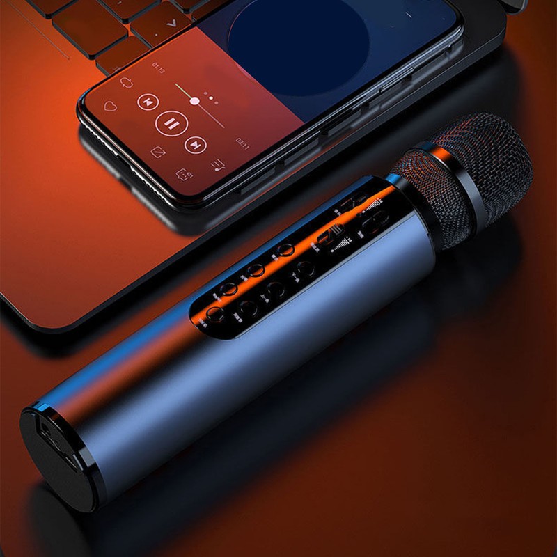 Bluetooth Karaoke Mic Dual 5W Speakers Clear Sound 2000mAh Battery