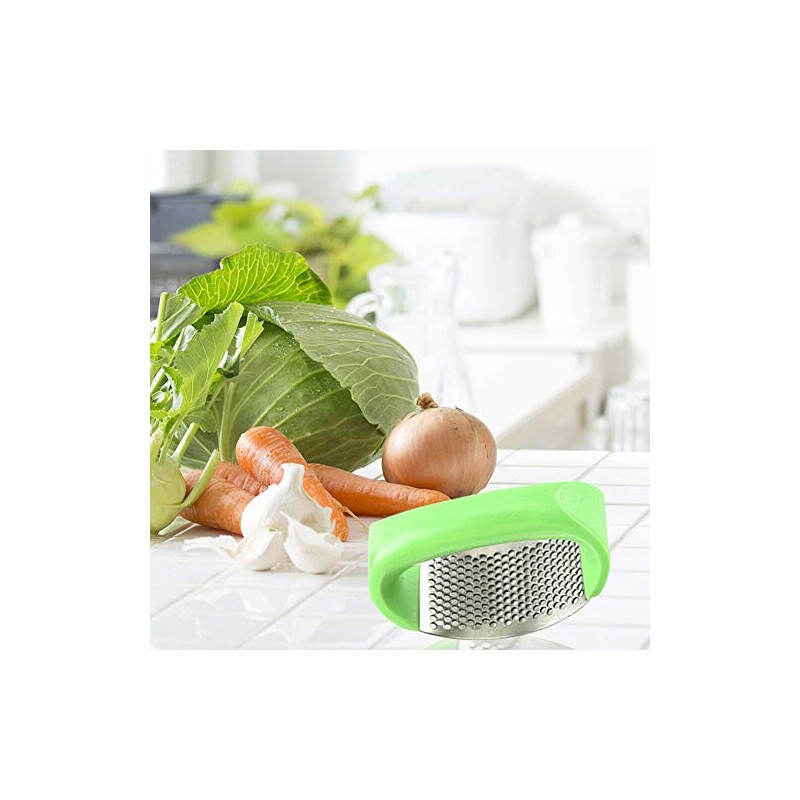 Premium Quality Stainless Steel Garlic Press Smasher - with Silicon