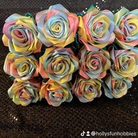 Tie-Dye handmade satin roses - Color: 6