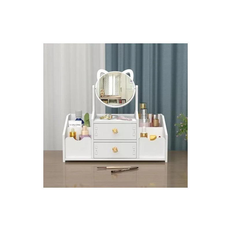 Multifuncional Organizador Cosmético Con Espejo Y Cajón