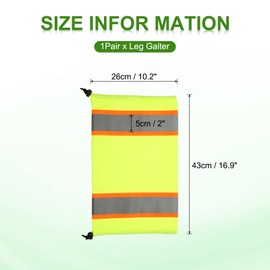 PATIKIL High Visibility Leg Gaiters Reflective Work Boot Gaiters Fabric Two-tone Leg Gaiter Unisex-Adult, Hi-Vis Yellow/Orange