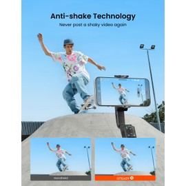 hohem iSteady Q Gimbal Stabilizer for Smartphone, 1 Axis Selfie Stick Tripod with Face Tracking, 360° Rotation, 4 in 1 Portable Phone Tripod w/Extendable Stick, Video Recording