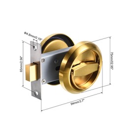 PATIKIL 4.8mm Round Recessed Pull Handle Knob, Pack Recessed Pulls Hidden Concealed Handle Knob with Screws for Sliding Door Drawer, Gold Tone