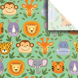 Jillson & Roberts 20" x 30" Printed Gift Tissue, Jungle Animals (48 Folded Sheets)