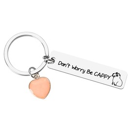 Funny Capybara Keychain for Women Girls Inspirational Gifts for Bff Girlfriend Wife Birthday Gifts for Daughter Granddaughter Sisters Graduation Gifts Don't Worry Bee Cappy Key Chains