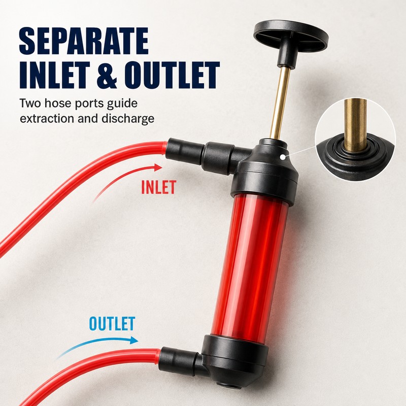 200cc Portable Manual Siphon Pump with Dual 1m Hoses for