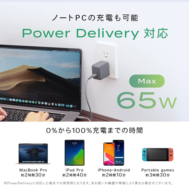 MOTTERU PD65W Compatible, PPS Standard Support, USB-C x 1 Port,