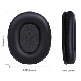 Replacement MSR7 EarPads for Audio Technica ATH M40X M30X M20X MSR7 SX1 Professional Studio Monitor Headphones Ear Cushion with Protein Leather, Ear Cups Cover Repair Parts,Black
