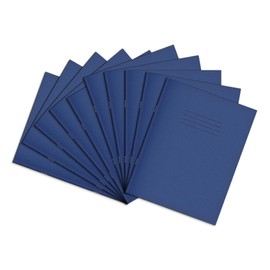 Rhino A5 Exercise Book (9 x 7) | 8mm Lined + Margin | Dark Blue | 48-Page / 10-Pack - Ideal School Exercise Book for Notes, Essays & Exercises