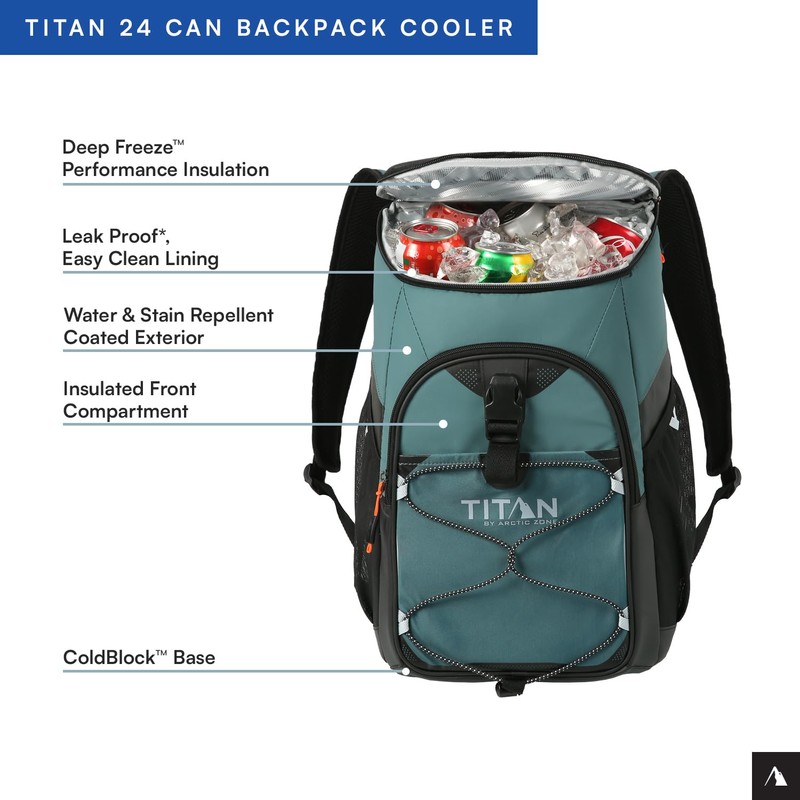 Titan Deep Freeze Backpack Cooler 24 Can Cooler Bag Insulation,