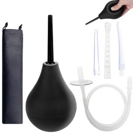 Pera de Limpieza Hombre, 7.6 OZ Limpieza Mujer, Incluye 4 Boquillas de Repuesto y Manguera, Materiales de Alta Calidad, Libre de BPA, Adecuado para Ducha Anal y Vaginal