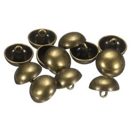 HARFINGTON 12pcs Half-Domed Metal Sewing Buttons, 15mm / 9/16" Half Round Mushroom Pearl Cap Metal Buttons with Shank for Blazer Suit, Coat, Jacket Cloth Garment Decoration, Bronze