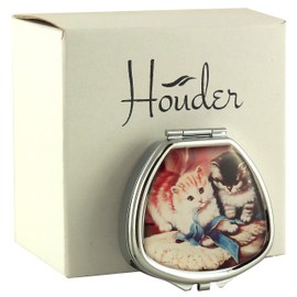 Designer Pill Box by Houder - Decorative Pill Case with Gift Box - Carry Your Meds in Style (Kittens)