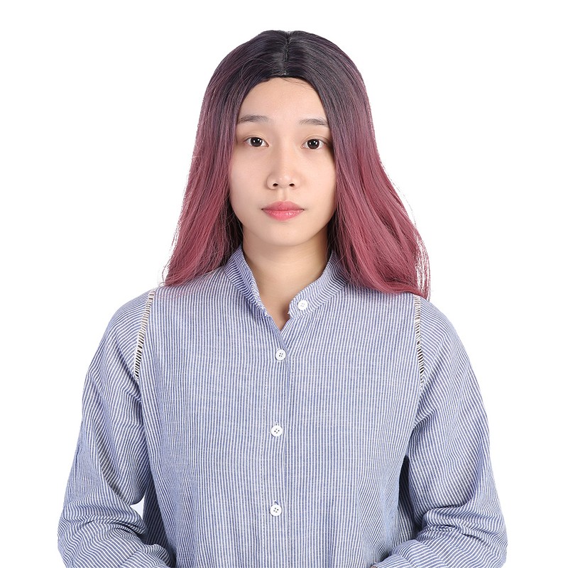 Women's Wig Long Pink Wavy Synthetic Hair Heat Resistant Cosplay