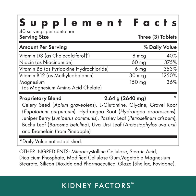 MICHAEL'S Health Naturopathic Programs Kidney Factors - 120 Vegetarian Tablets