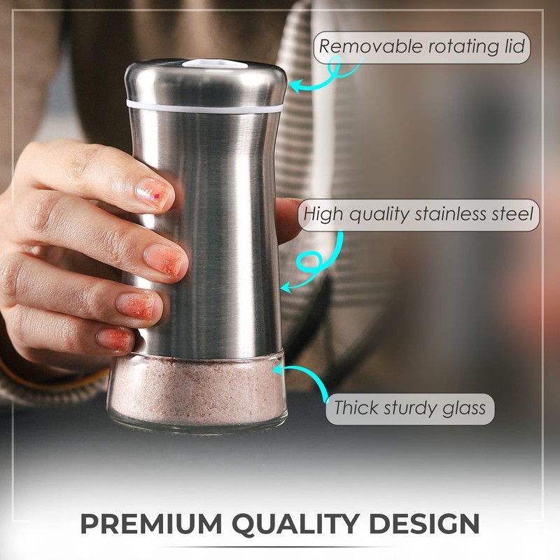 Salt Shaker or Pepper Shaker with Adjustable Pour Holes -