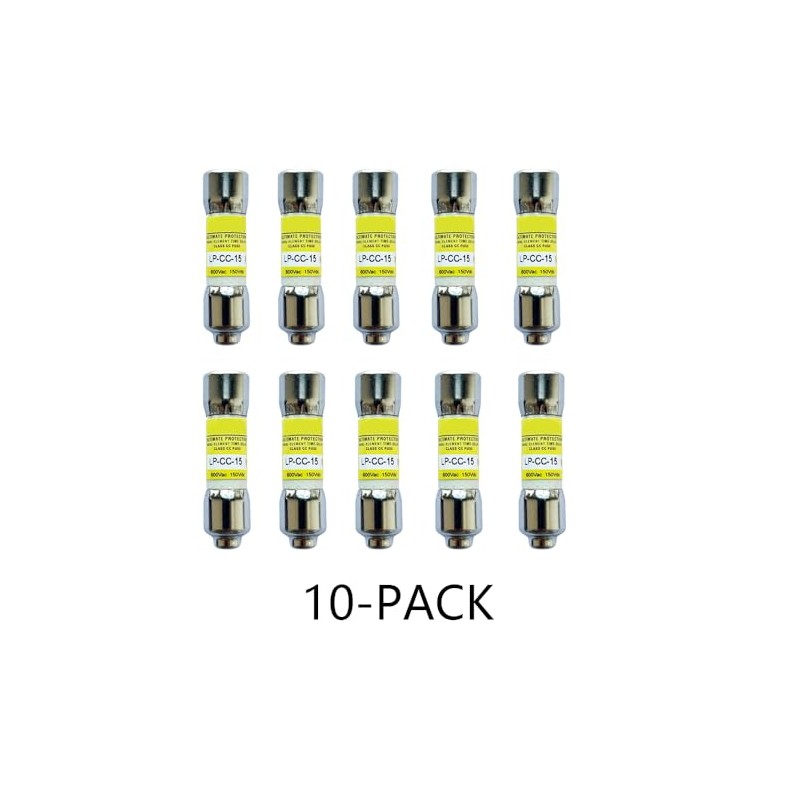 10-Pack LP-CC-15 LP-CC-15A 15A 600Vac Class CC Time Delay Fuse