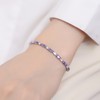 Women's Platinum Plated Rectangle Zircon Colorful Slide Adjustable Bracelet for