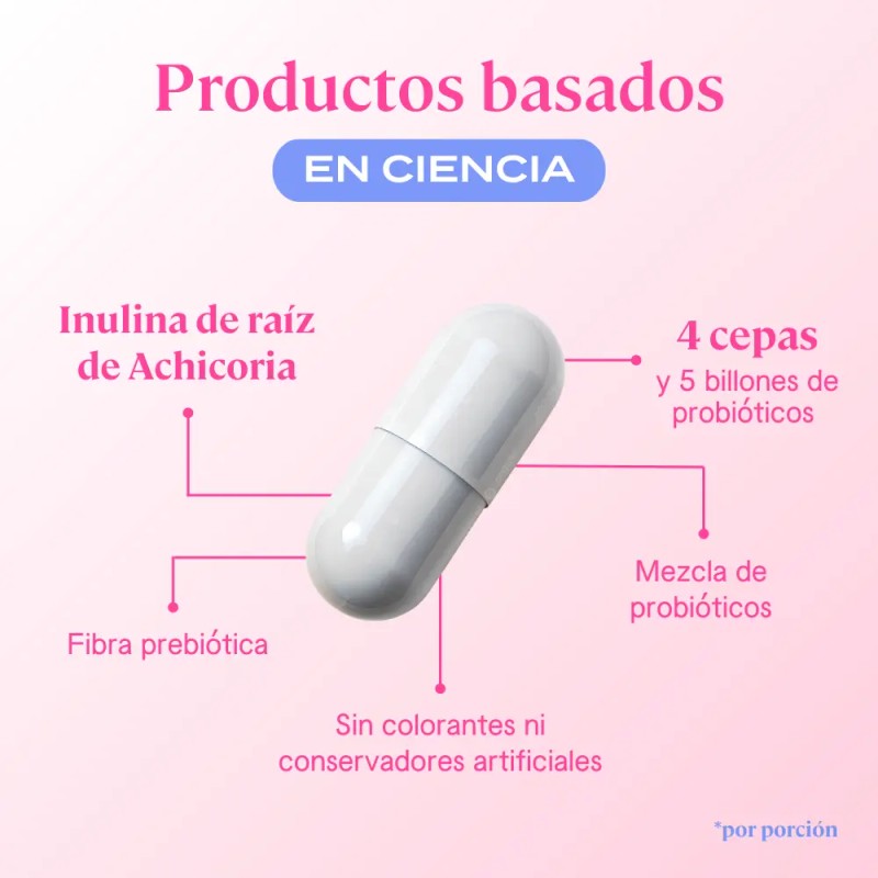 B-fit Intimelle Probióticos + Inulina Prebiótica 60 Caps Sin Sabor