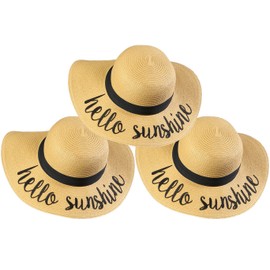 Embroidered Sun Hat 3 Pack - Hello Sunshine