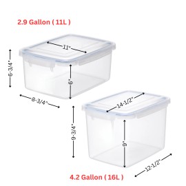 Lustroware Large Capacity Airtight Food Storage Container Set of 4 Made in Japan