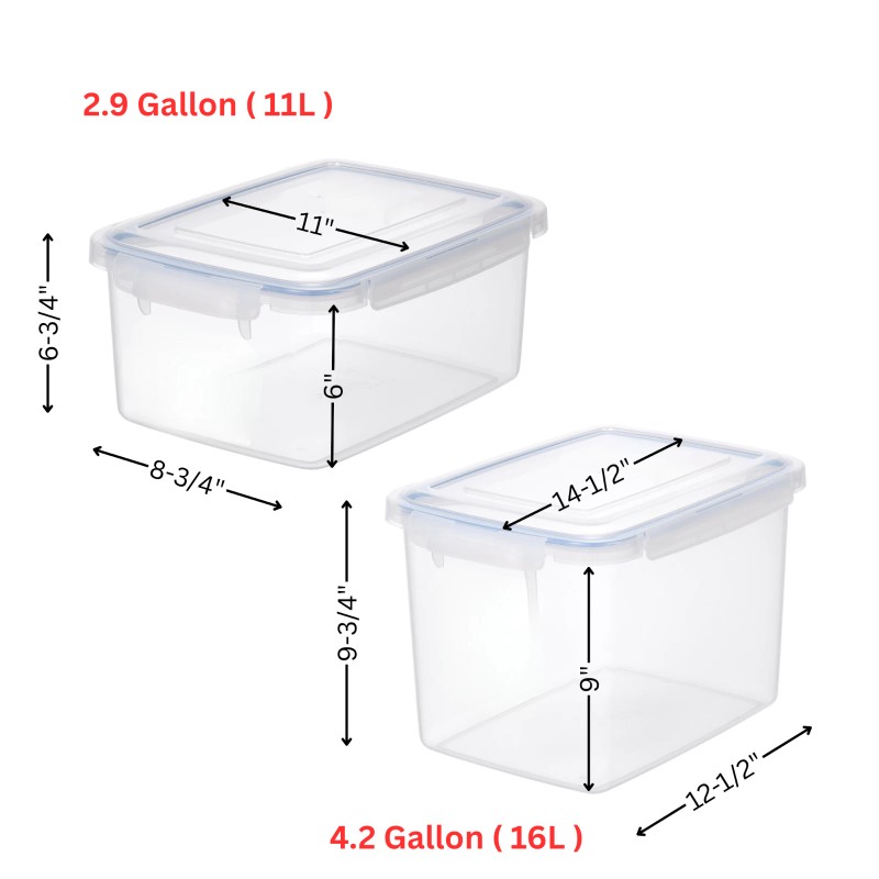 Lustroware Large Capacity Airtight Food Storage Container Set of 4