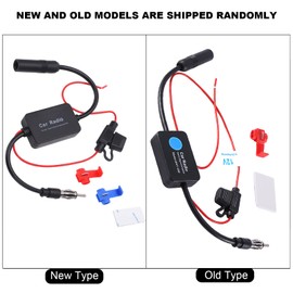 Keenso Amplificador de señal Amplificador de señal, Universal 12V Coche FM Am Radio Antena Antena Recepción de señal Amplificador Amplificador Alta Ganancia Bajo Ruido HD 25dB