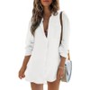Womens Beach Cover Up Button Down Shirts Summer Cotton Gauze