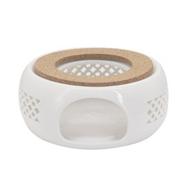 Buwico Teapot Warmer, Ceramic Tea Warmer with Cork Cushion, Candle Heater for Heating Coffee, Milk, Tea Light Heater, Candle Warmer