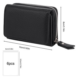 Wisebom Geldbörse Damen Kleine, Geldbörse Damen klein PU Leder Kleines Portemonnaie Mini Kurzer Damen Geldbeutel Kleine Brieftasche Geldbörse mit Zipper Münzfach Kartenfächer mit 6 Kartenhüllen