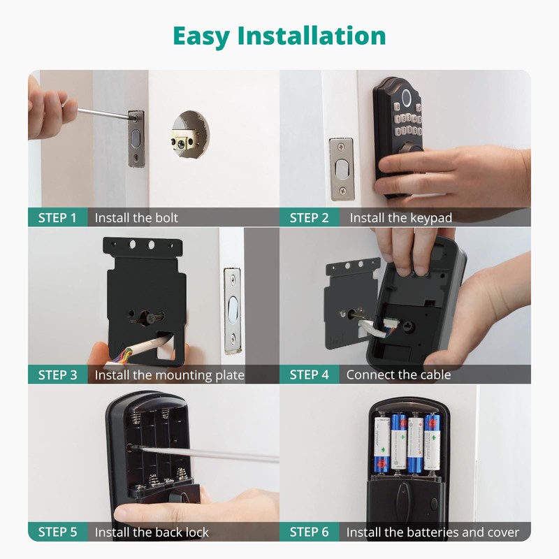 AkaGear DS10 Fingerprint Door Lock - Keyless Entry Door Lock,