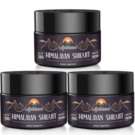 Ajoblanco Ajoblanco 600mg Shilajit Pure Himalayan Organic Shilajit Resin - Himalayan Shilajit Resin with Organic Ayurvedic Blend in High Potency for Energy, Strength & Immunity, Pack of 3