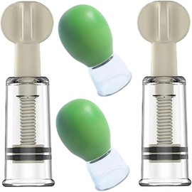 2 Pairs Nipple Corector for Flat and Inverted Nipples, Inverted Nipple Puller Vacuum Cupping Device, Breastfeeding for Women