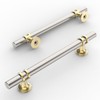 Amerdeco 10 Pack Brushed Satin Nickel and Gold Cabinet Pulls