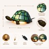 Stained Glass Turtle Table Lamp for Bedside Décor – Blue