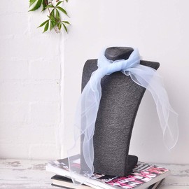 Basic Sense Plain Soft and delicate Chiffon Feel Head and Neck Scarf, Sky Blue