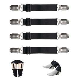 WILLWIN Boot Straps Adjustable,Boot Clips Stirrup Pant Leg Straps, Elastic Boot Band Pant Jeans Waist Leg Garter for Women and Men Riding Motorcycle Mitten Pants with Heavy Duty Clamps 4 Pcs