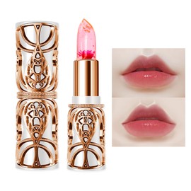 Crystal Flower Jelly Lipstick, Flower Jelly Lipstick, Temperature Change, Jelly Lipstick Colour Changing, Long-Lasting Lipstick with Flower Inside Lip Balm, Magic Colour Change Lip Gloss