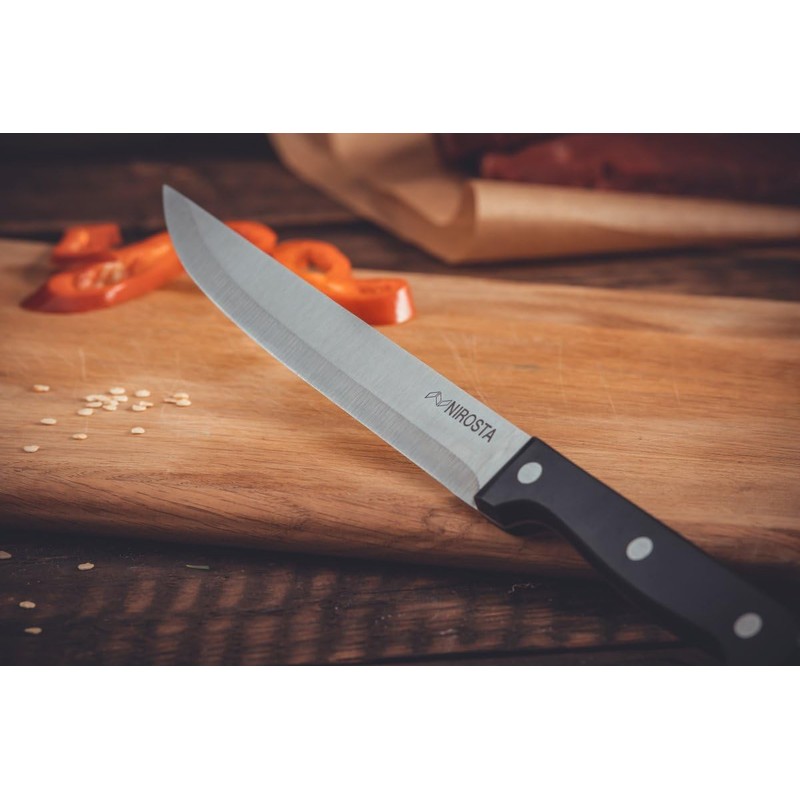 Nirosta Mega Küchenmesser – Extra lange, rostfreie 18cm Edelstahlklinge, ergonomischer