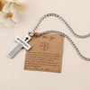 Matthew 6 9-13 Silver Bible Verse Cross Necklace For Men
