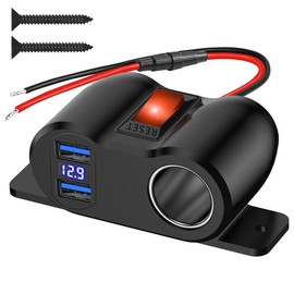 Afenau ZigarettenanzüNder Steckdose USB, 12 V Auto Kfz ZigarettenanzüNder Steckdose mit Dual USB Ladegerät, QC3.0 Kfz Steckdose mit Led Voltmeter und Schalten füe 12-24 V Auto RV Boot