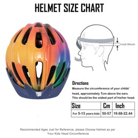 Kids Bike Helmet, Bike Helmets for Kids with Light and Visor for Boys Girls Bike Helmet Kids Cycle Helmet Kids Childrens Bike Helmet Bicycle Cycling Helmet Kids (50-57CM)