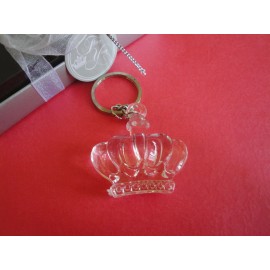 Crystal Clear Crown Keychain