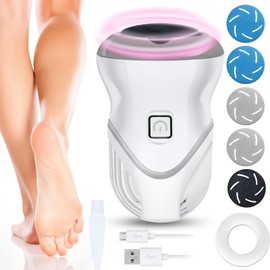 Electric Foot File for Dead Skin Removal, Featuring a Dander Vacuum Foot Scrubber with 2 Speeds and 6 Grinding Heads, Callus Remover Kit for Cracked Skin and Calluses