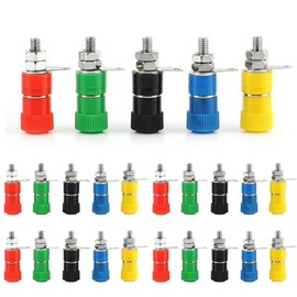 lifactlab. Banana Socket Banana Plug Female 4mm Banana Jack Binding Post, 5 of Each Color, Set of 25